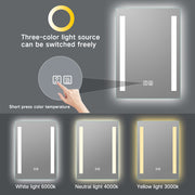 LED Lighted Wall Mount Bathroom Vanity Mirror with Defogger