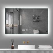 Miroir de maquillage de salle de bain intelligent sans cadre rectangulaire à montage mural éclairé par LED - 20x28 / 32x24 / 40x24