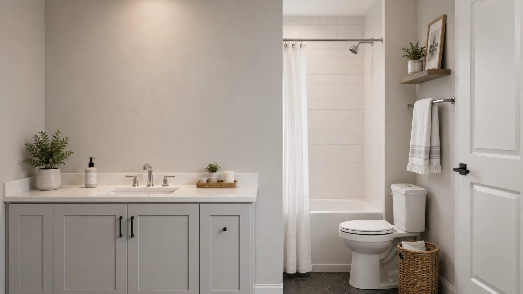 Guest bath · soft glow