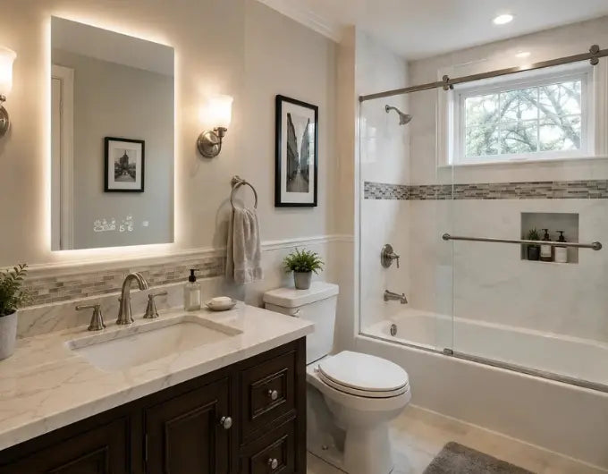 Bathroom after a TACOVICI LED mirror