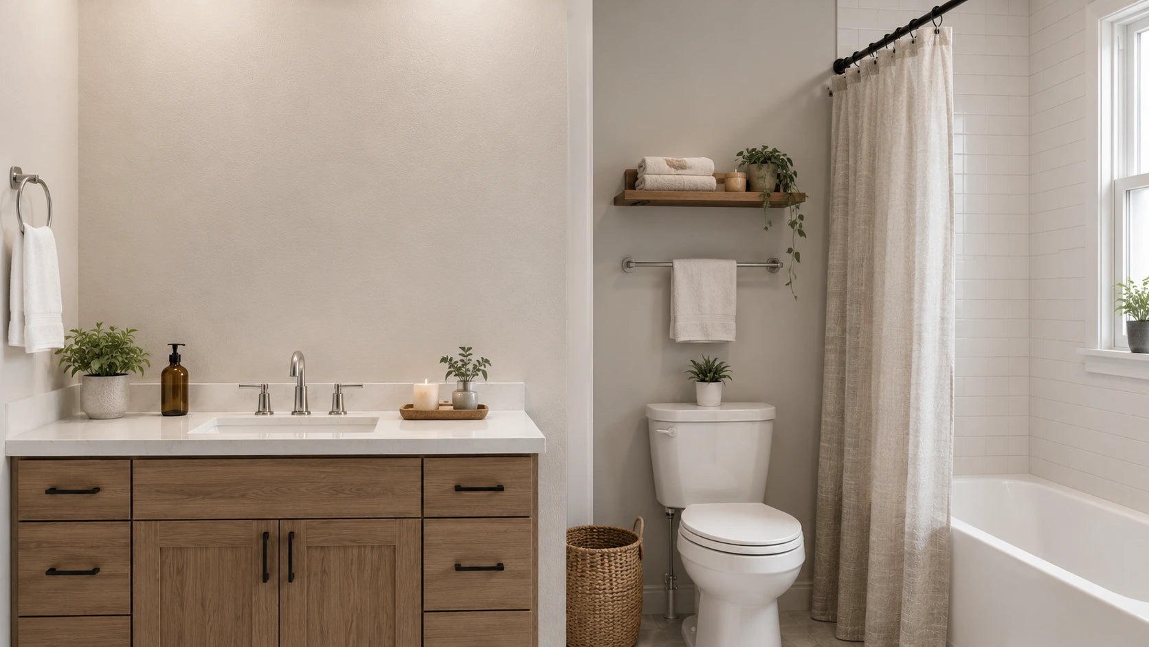 A TACOVICI LED mirror specified in a finished bathroom