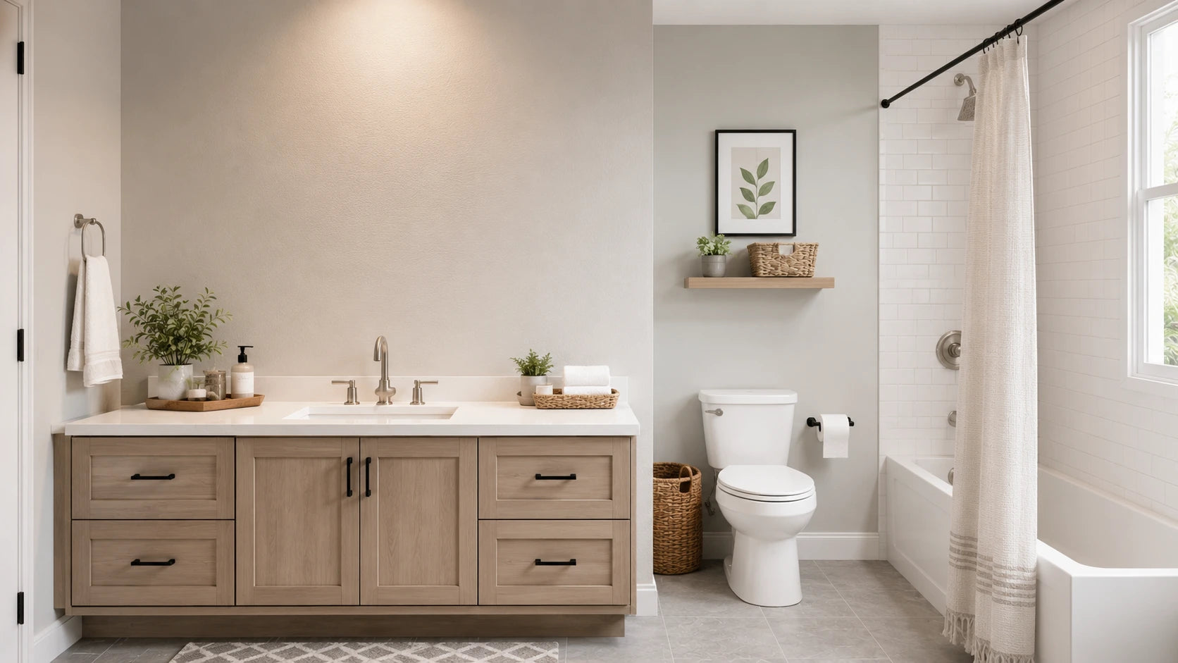 Designer vanity with warm, dimmed LED light