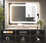 24"x 32" Smart Anti-Fog LED Bathroom Mirror with Lights and Front Light & Backlit, 3 Color Temperatures, Dimmable, Memory Function, Rectangle Modern Vanity Mirror