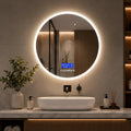 Round Bluetooth Speaker Music Call Vanity Mirror with Lights