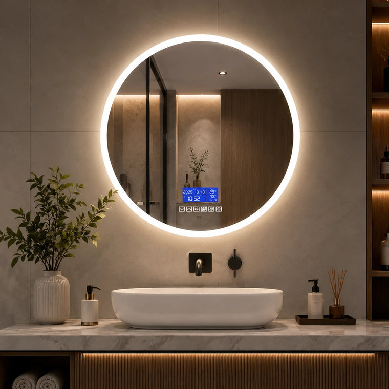 Round Bluetooth Speaker Music Call Vanity Mirror with Lights