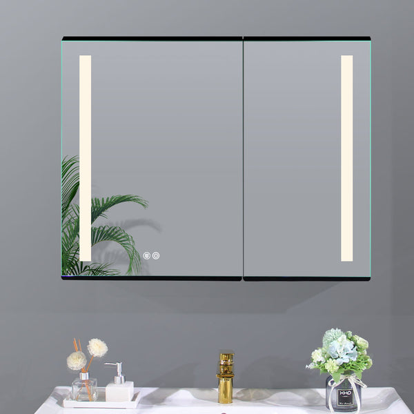 34x26 LED Lighted Medicine Cabinet with Defogger - Recessed or Surface Mount, Dimmable, 3 Color Temps