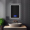 Bluetooth LED bathroom mirror with music, calls and anti-fog, rectangular