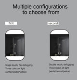 Black framed LED bathroom mirror 20x32 with anti-fog defogger