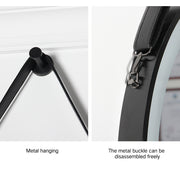 Miroir rond de meuble-lavabo de maquillage de salle de bain encadré noir à éclairage LED avec ceinture