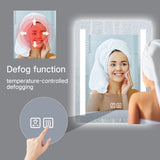 Miroir de maquillage de salle de bain rectangulaire sans cadre à montage mural éclairé par LED - 20x28 / 32x24 / 40x24