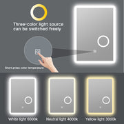 Miroir de salle de bain sans cadre mural éclairé à LED avec grossissement 5x - 20x28 / 32x24 / 40x24