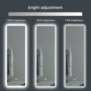 Miroir de dressage de chambre à coucher sans cadre rectangle vertical éclairé par LED 16x48 / 18x60