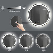 LED Lighted Round Bathroom Vanity Mirror