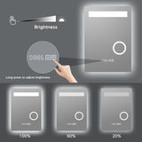 Miroir de salle de bain intelligent éclairé par LED / Horloge / Température / Grossissant 5x - 20x28 / 32x24 / 40x24