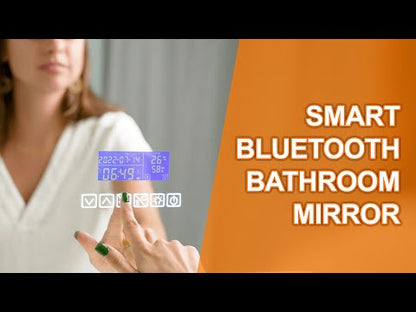 Miroir de maquillage de salle de bains d'appel de musique Bluetooth intelligent sans cadre fixé au mur éclairé par LED