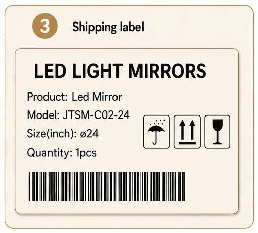 Shipping label on the package